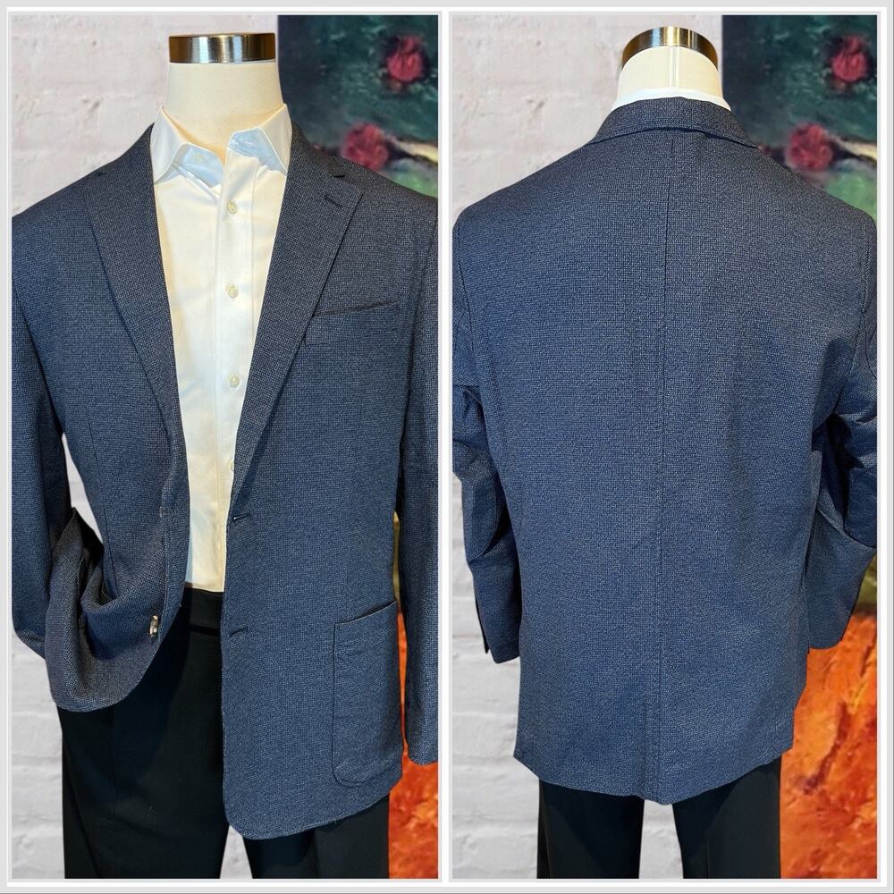 Joseph Abboud 44R XXL Blue Cotton Casual Blazer Sport Jacket Unlined Weekender - Picture 2 of 15